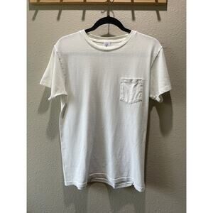 Velva Sheen White 100% Cotton Sz M Short Sleeve Tee USA Made Unisex